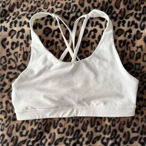 Old Navy White Cross-Back Sports Bra